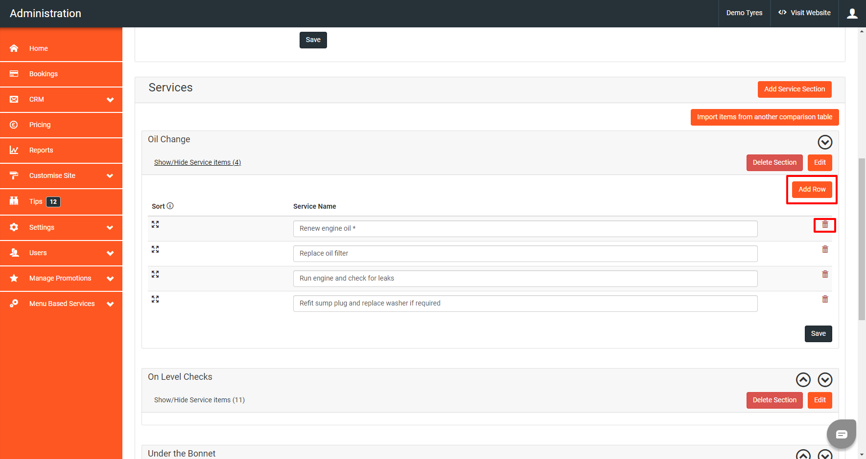 Setting Up Comparison Table Image 3